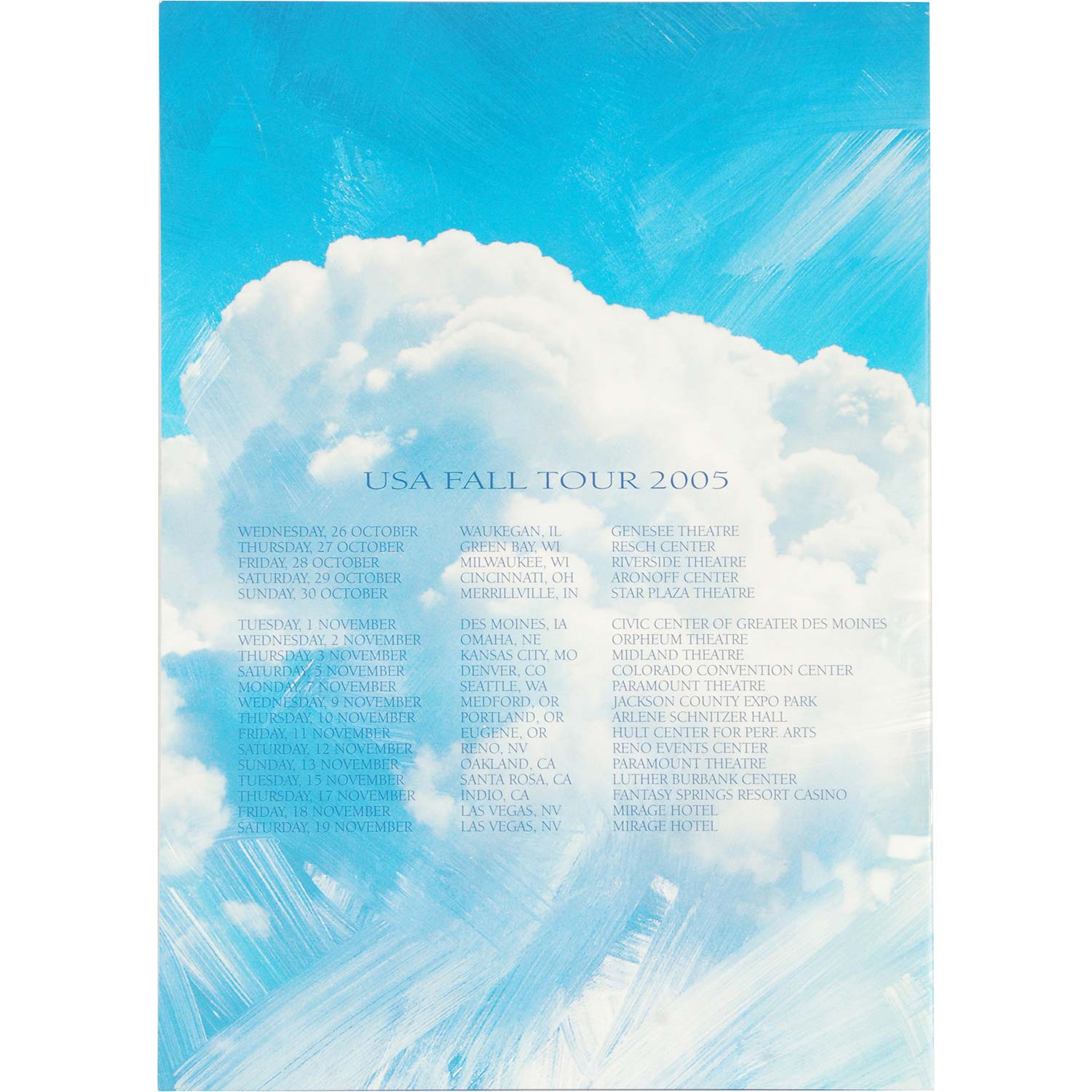 Moody Blues Tour Book Back