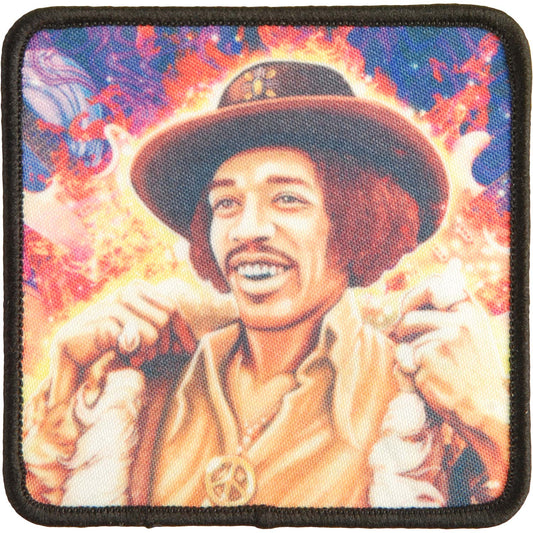 Jimi Hendrix Fur Coat Embroidered Patch Front