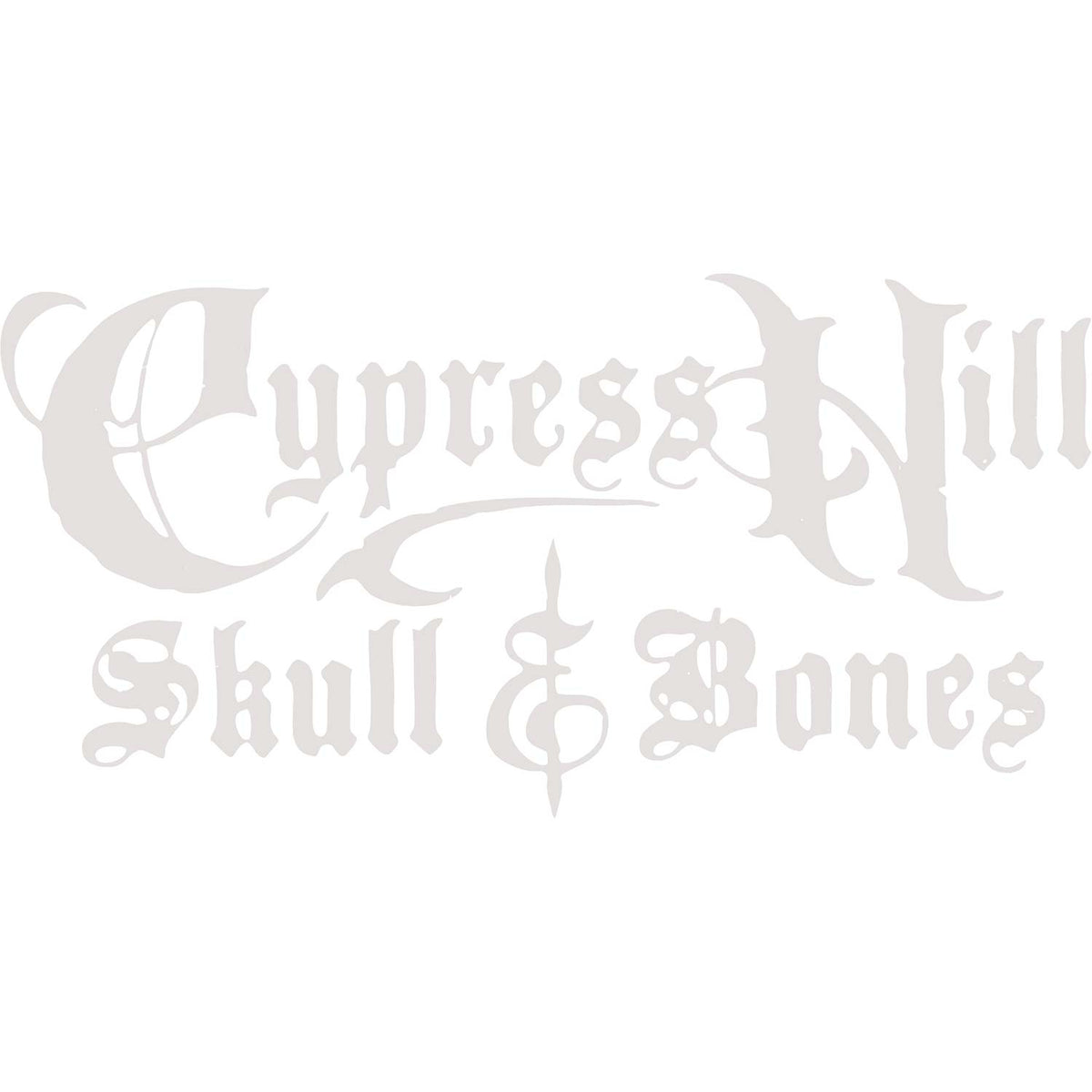 Cypress Hill Skull & Bones Vinyl Cut (White) Peel & Rub Sticker Front
