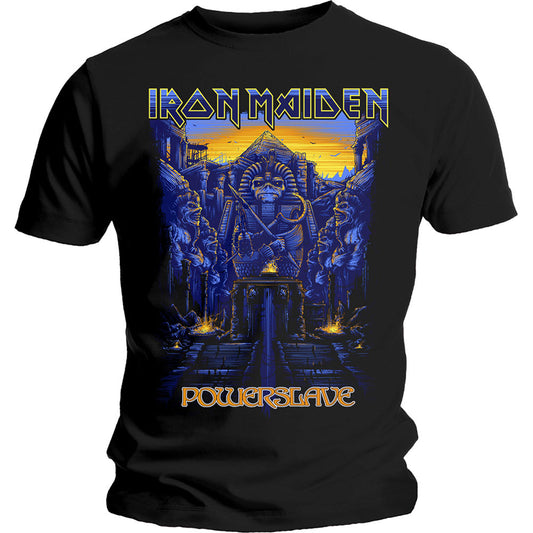 Iron Maiden Dark Ink Powerslaves Slim Fit T-shirt Front