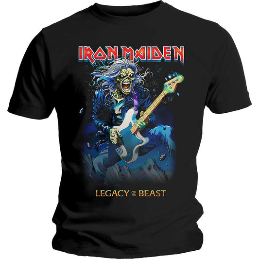 Iron Maiden Eddie On Bass Slim Fit T-shirt Front