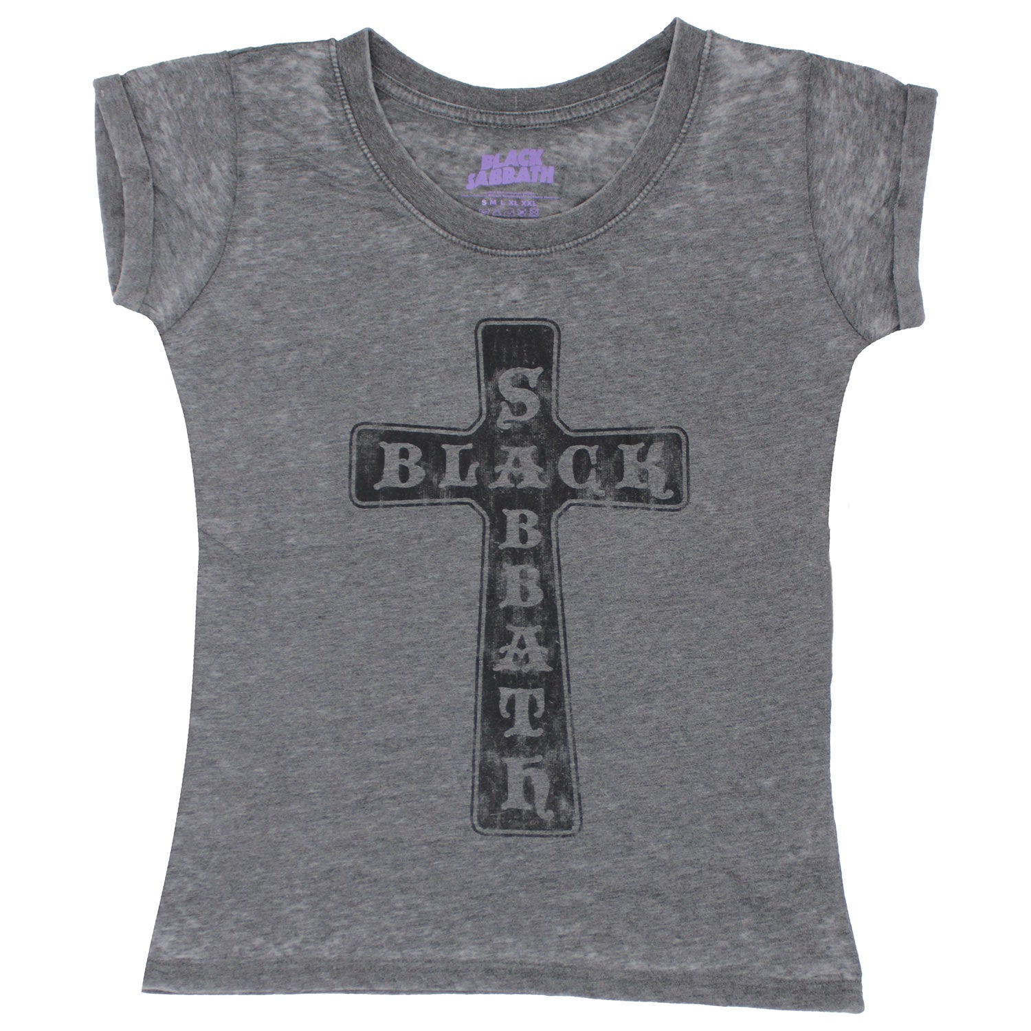 Vintage Cross (Burn Out) Ladies Fashion Tee Junior Top