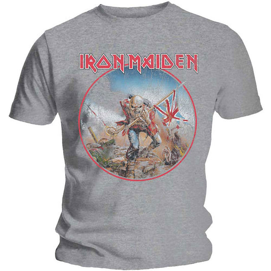 Iron Maiden Trooper Vintage Circle Slim Fit T-shirt Front