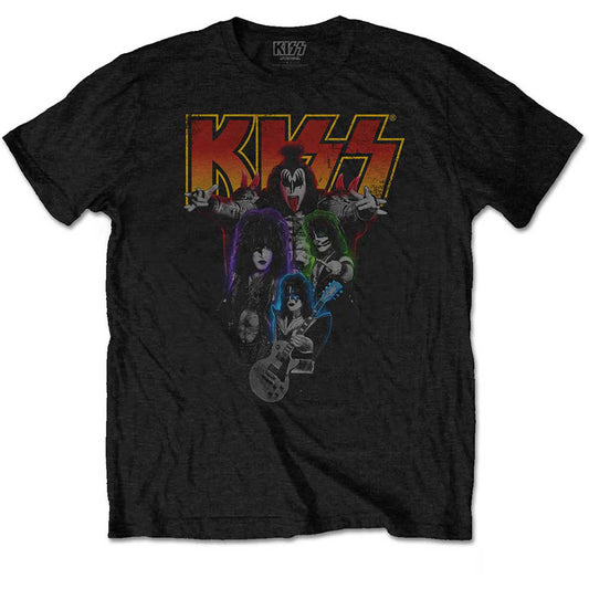 KISS Neon Band Slim Fit T-shirt Front