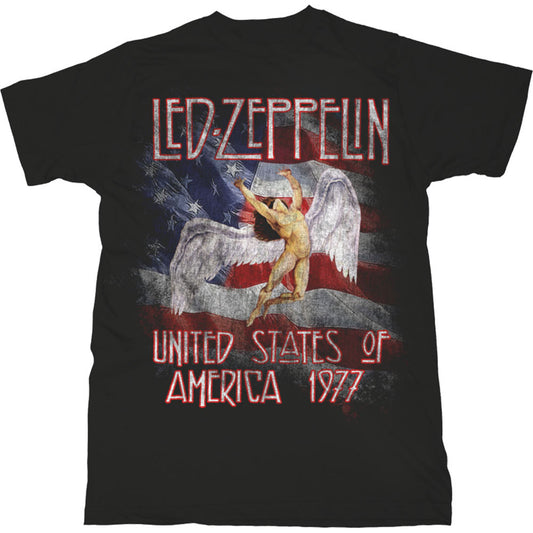 Led Zeppelin Stars N' Stripes USA '77. Slim Fit T-shirt Front