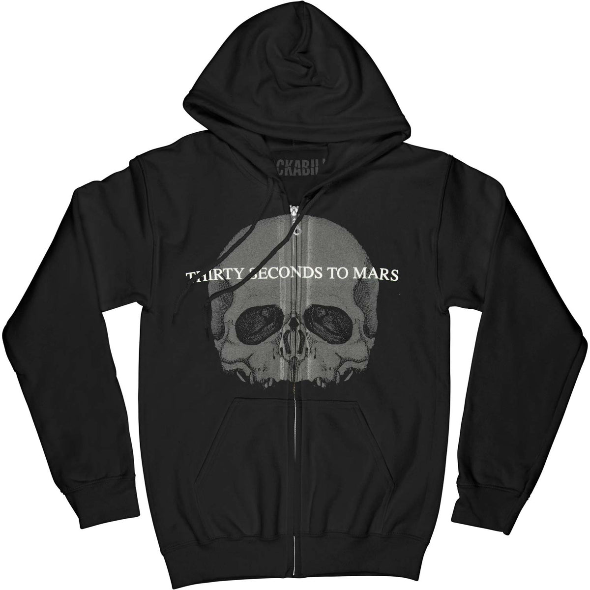 30 Seconds To Mars Skull Zipper Hoodie Zippered Hooded Sweatshirt Front