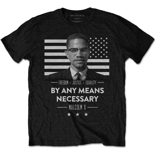Malcolm X By Any Means Necessary Slim Fit T-shirt Front