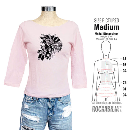 3/4 Sleeve Boat Neck Junior Top