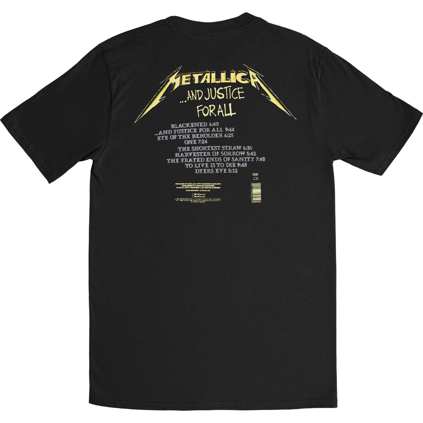 Metallica And Justice For All Tracks (Back Print) Slim Fit T-shirt Back