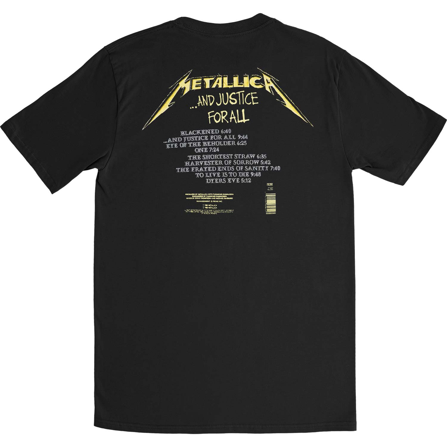 Metallica And Justice For All Tracks (Back Print) Slim Fit T-shirt Back