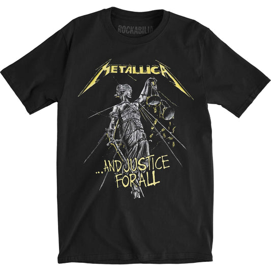 Metallica And Justice For All Tracks (Back Print) Slim Fit T-shirt Front