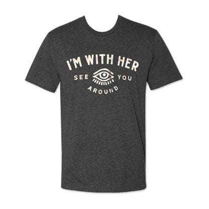 I'm With Her Eyeball Slim Fit T-shirt Front