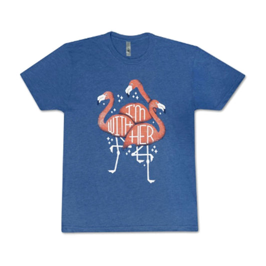 I'm With Her Flamingo Slim Fit T-shirt Front