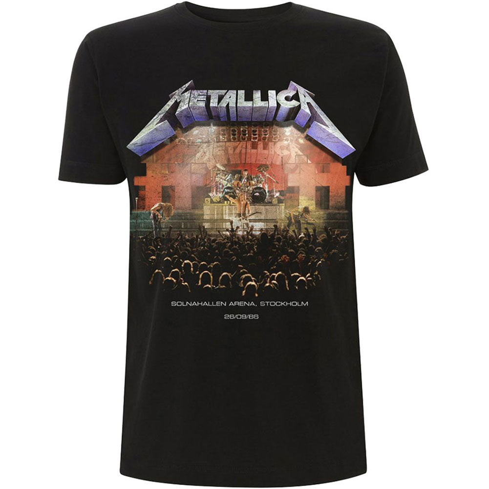 Metallica Stockholm '86. (Back Print) Slim Fit T-shirt Front