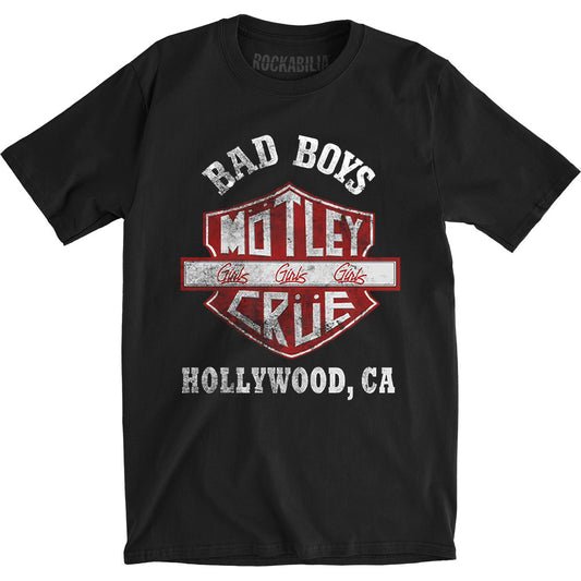 Motley Crue Bad Boys Shield Slim Fit T-shirt Front