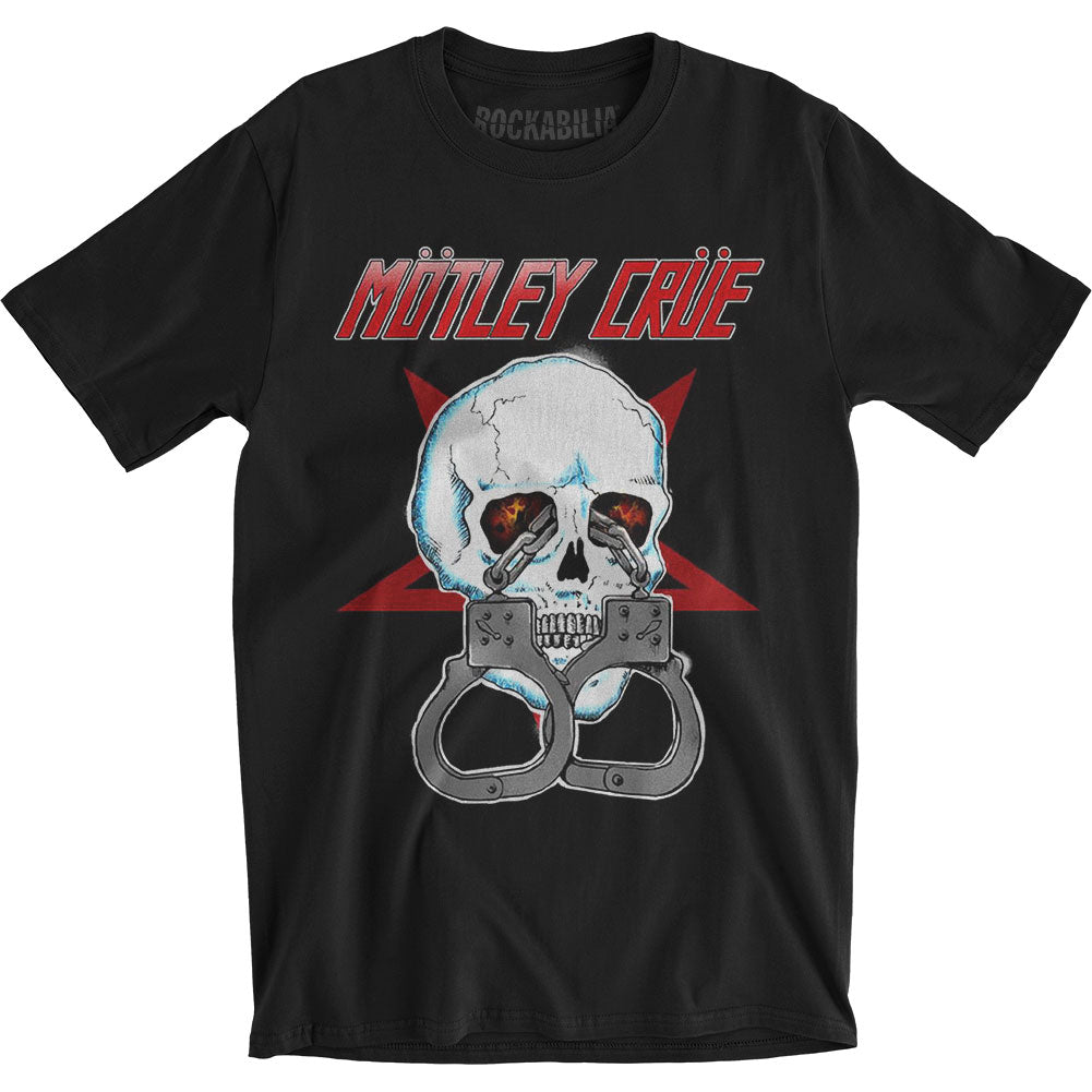 Motley Crue Skull Cuffs 2 Slim Fit T-shirt Front