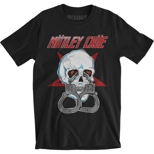 Motley Crue Skull Cuffs 2 Slim Fit T-shirt Front