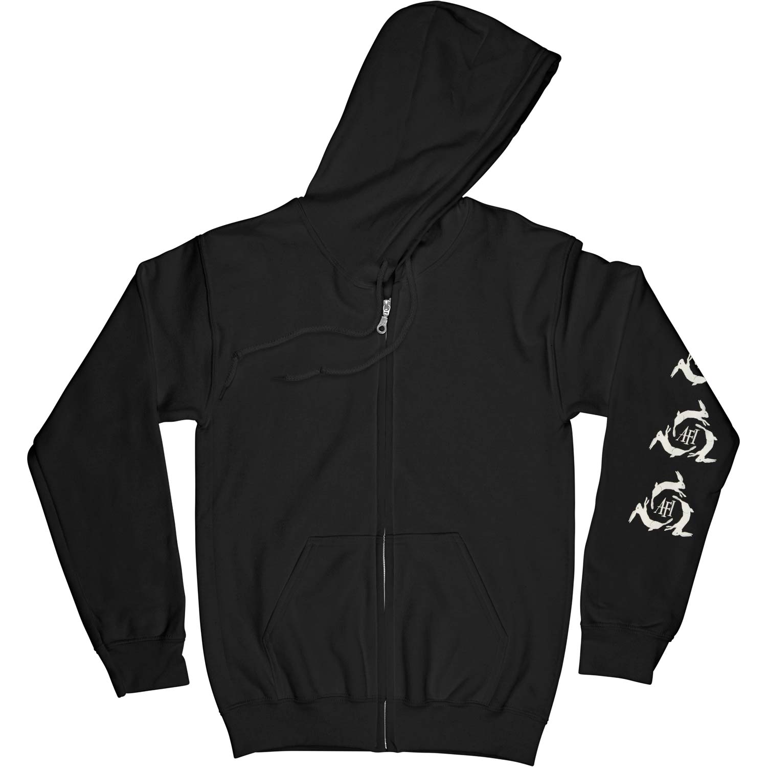 AFI Vintage Rabbits From Decemberunderground Lp (Only 1 Available) Zippered Hooded Sweatshirt