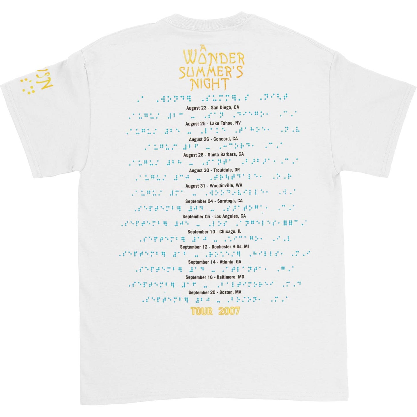 Summer Tour on White T-shirt