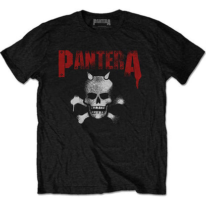 Pantera Horned Skull Stencil (Back Print) Slim Fit T-shirt Front