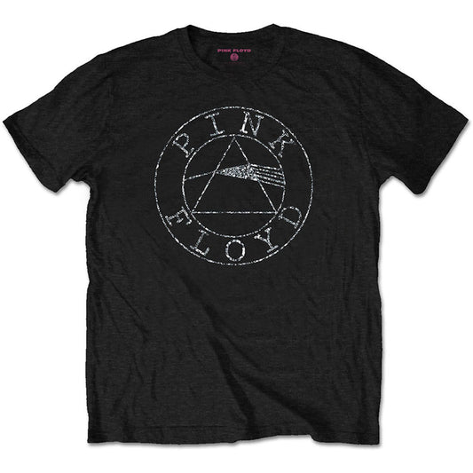 Pink Floyd Circle Logo (Diamante) Slim Fit T-shirt Front