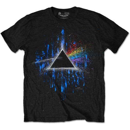 Pink Floyd Dark Side of the Moon Blue Splatter Slim Fit T-shirt Front
