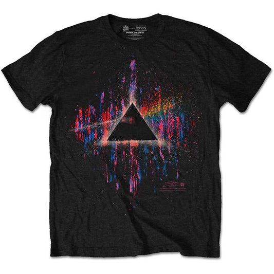 Pink Floyd Dark Side of the Moon Pink Splatter Slim Fit T-shirt Front