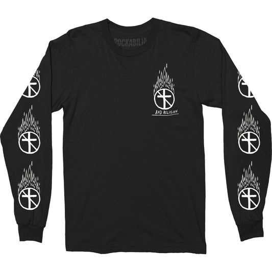 Bad Religion Flaming Crossbuster L/S Long Sleeve Front
