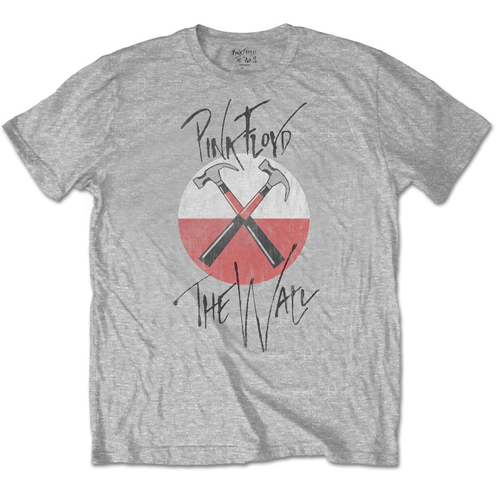 Pink Floyd The Wall Faded Hammers Logo Slim Fit T-shirt Front