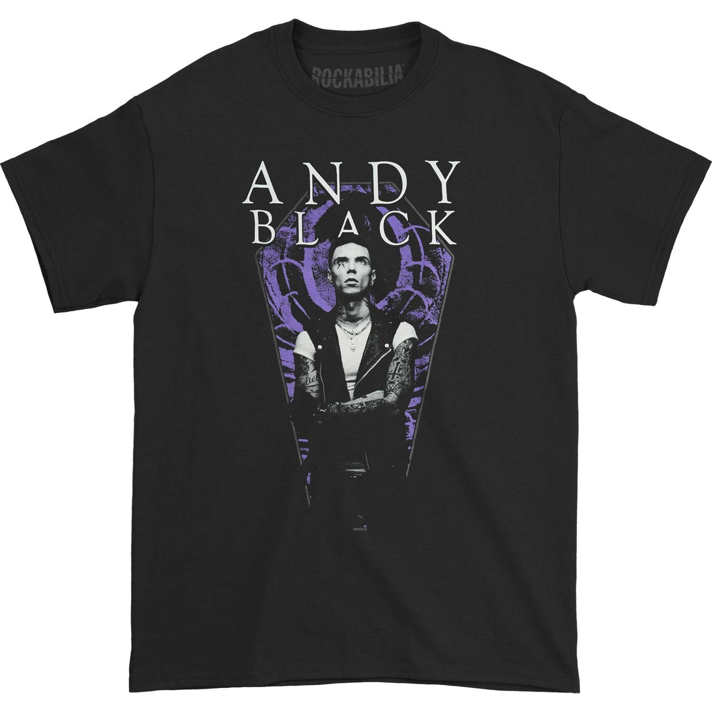 Andy Black Purple Coffin Tee T-shirt Front