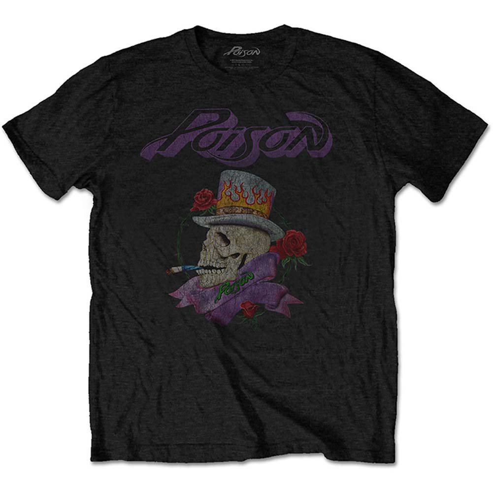 Poison Smoking Skull Slim Fit T-shirt Front