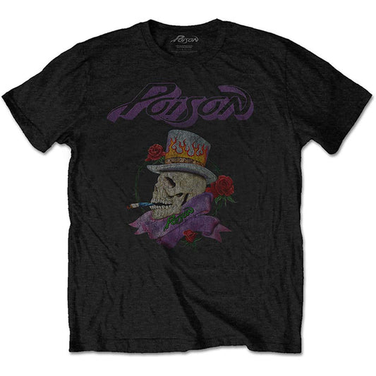 Poison Smoking Skull Slim Fit T-shirt Front