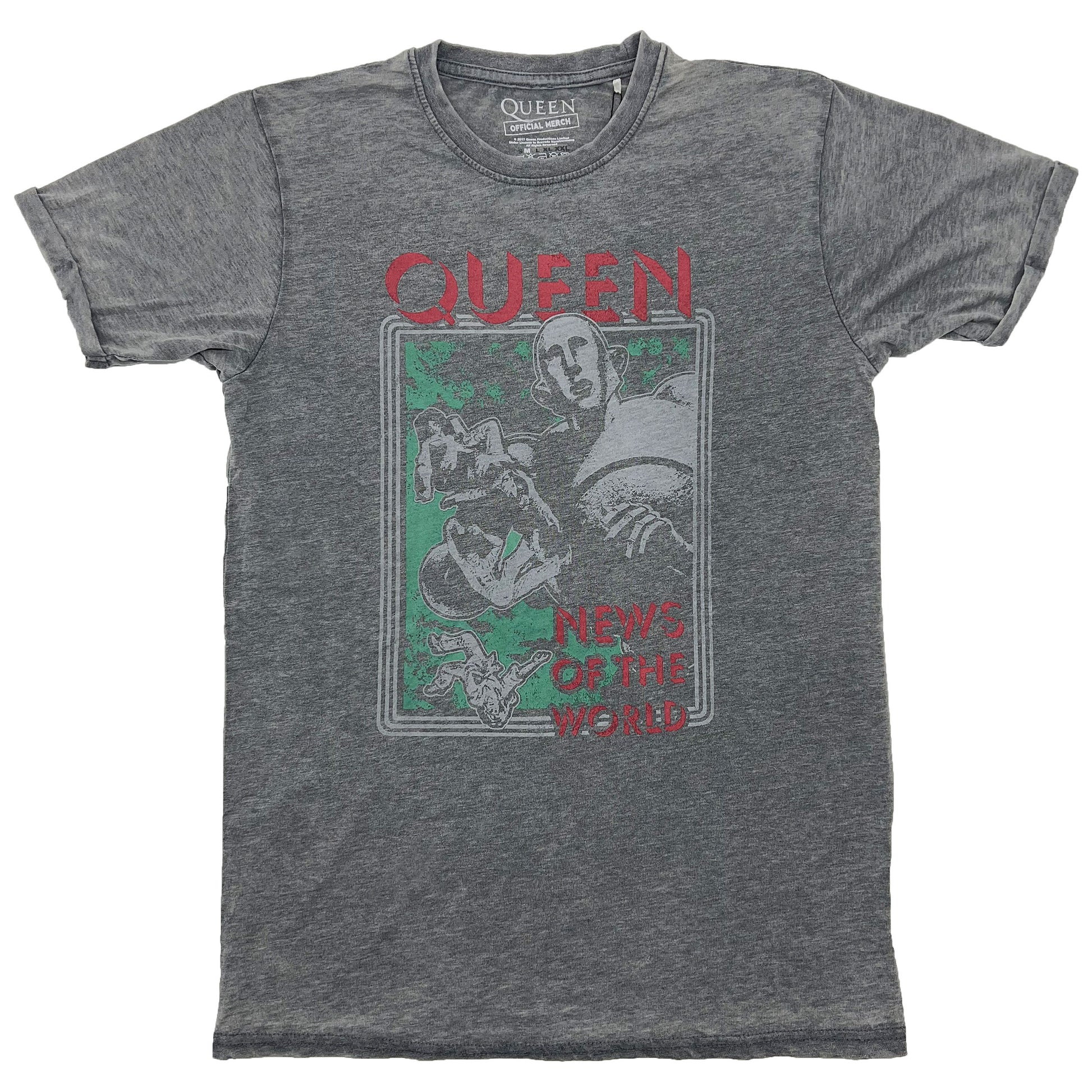 Queen News of the World Burnout Tee Vintage T-shirt Front