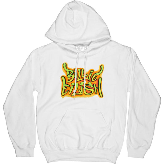 Billie Eilish Billie Eilish Graffiti Hoodie White Hooded Sweatshirt