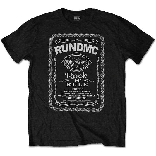 Run DMC Rock N' Rule Whiskey Label Slim Fit T-shirt Front
