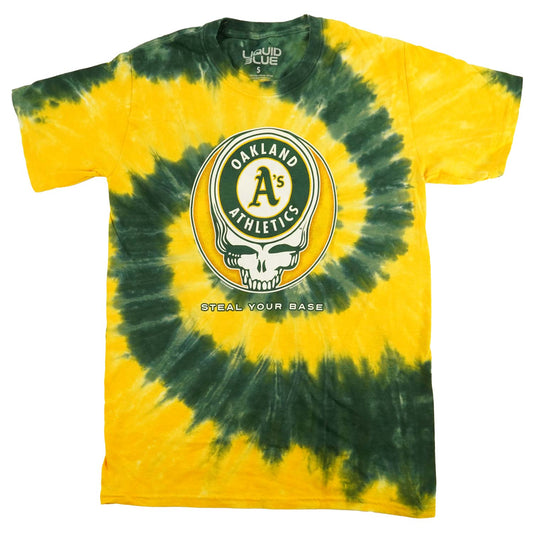 Grateful Dead Steal Your Base Spiral Oakland Athletics Tie Dye T-shirt Front