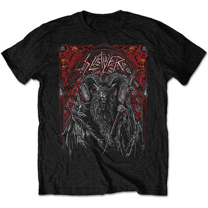 Slayer Baphomet European Tour 2018 (Ex Tour/Back Print) Slim Fit T-shirt Front