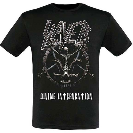 Slayer Divine Intervention 2014 Dates (Ex-Tour with Back Print) Slim Fit T-shirt Front