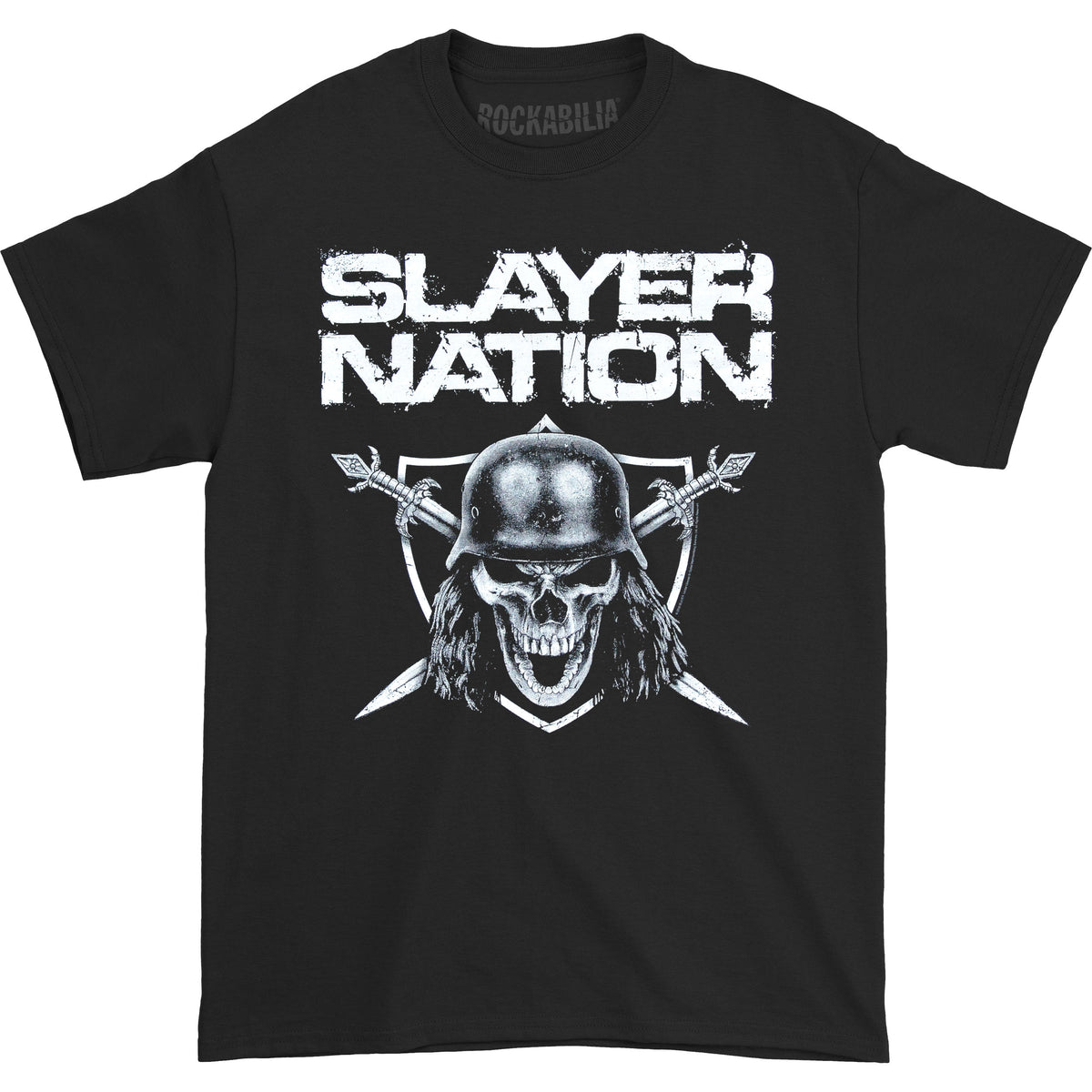 Slayer Nation 2014 Dates (Ex-Tour with Back Print) Slim Fit T-shirt Front