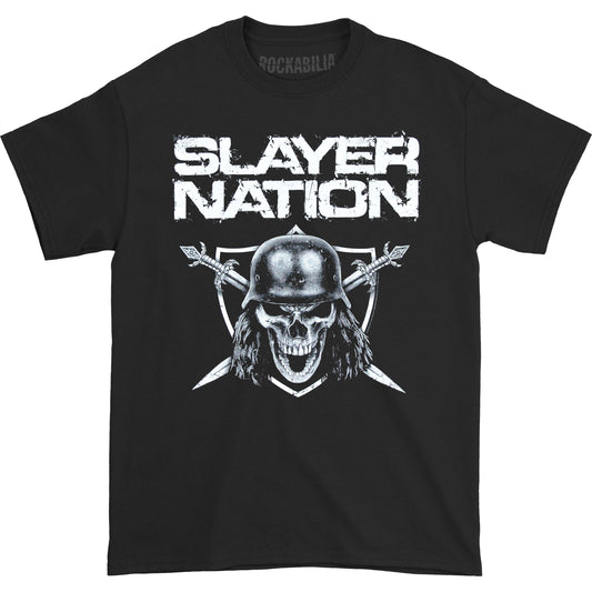 Slayer Nation 2014 Dates (Ex-Tour with Back Print) Slim Fit T-shirt Front