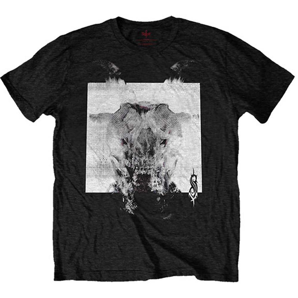 Slipknot Devil Single - Black & White (Back Print) Slim Fit T-shirt Front