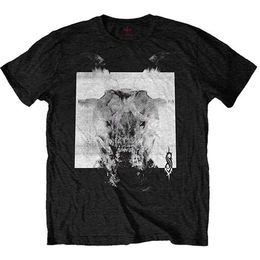 Slipknot Devil Single - Black & White (Back Print) Slim Fit T-shirt Front