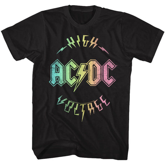 AC/DC Multicolor Voltage T-shirt Front