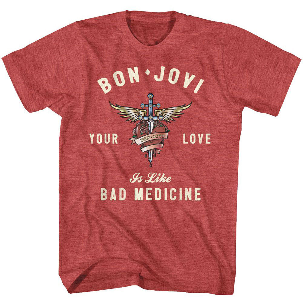 Bon Jovi Heart And Dagger T-shirt Front