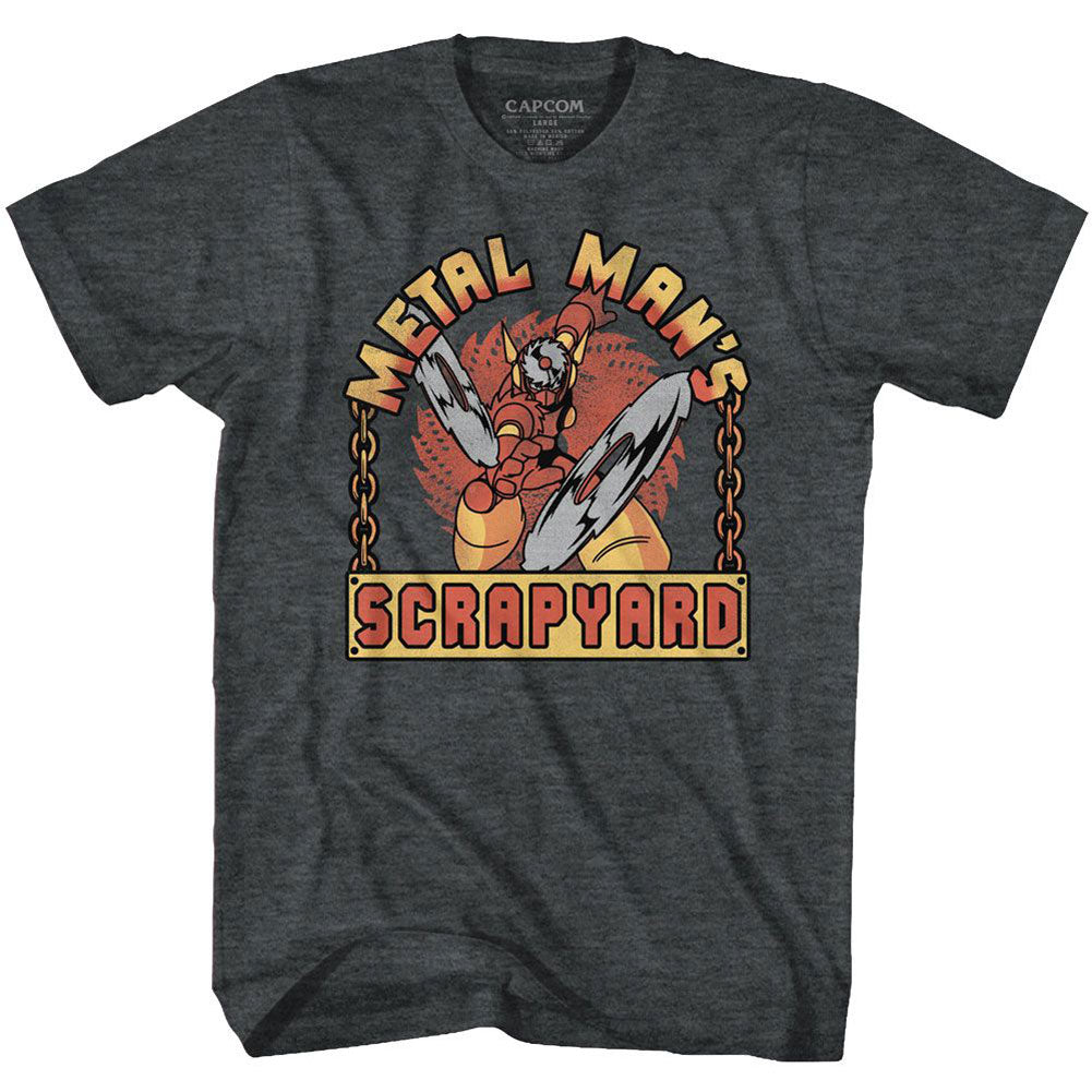 Mega Man Scrapyard Sign T-shirt Front