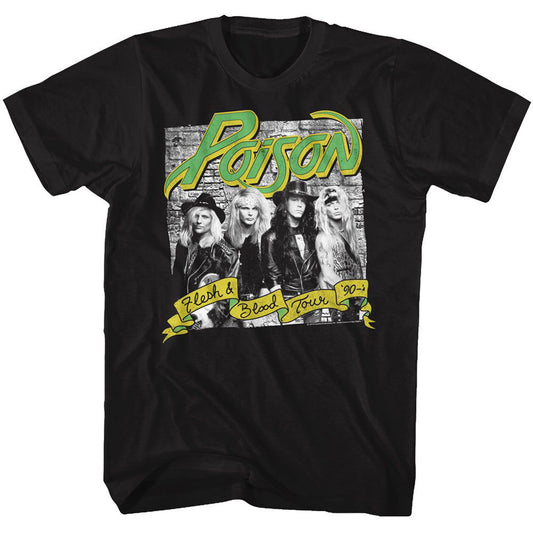 Poison Flesh Blood Banner T-shirt Front