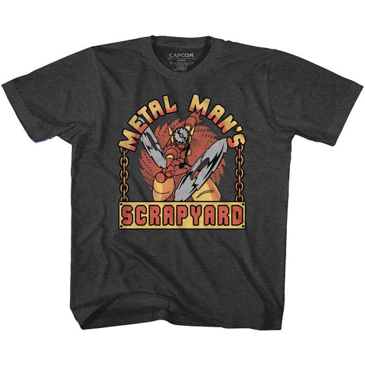 Mega Man Scrapyard Sign Youth T-shirt Front