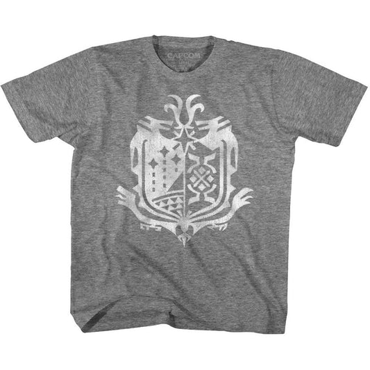 Monster Hunter Weathered World Emblem Youth T-shirt Front