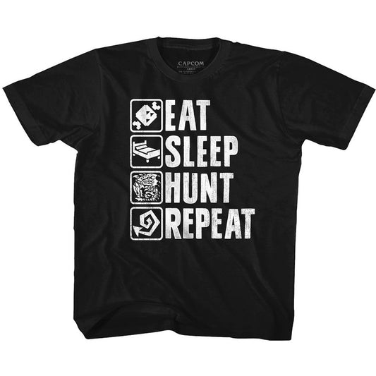 Monster Hunter Hunt Repeat Youth T-shirt Front