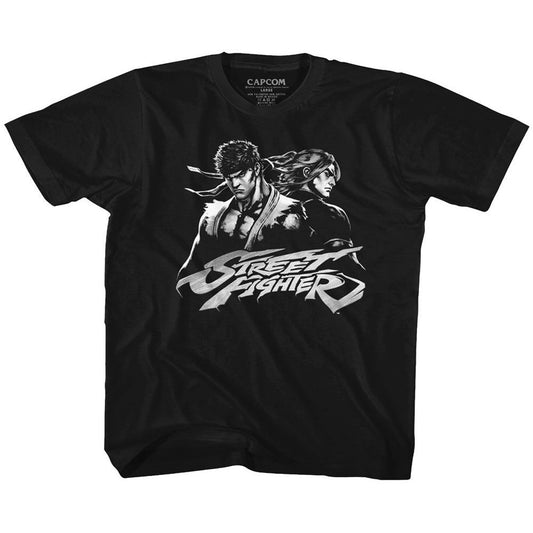 Street Fighter Two Dudes Youth T-shirt Front